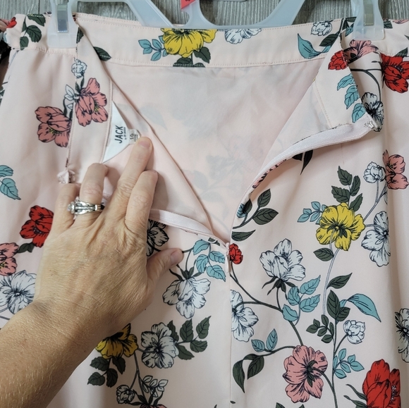 Jack By BB Dakota Floral Wrap Skirt - Pink with Multicolor Flowers - Picture 4 of 4